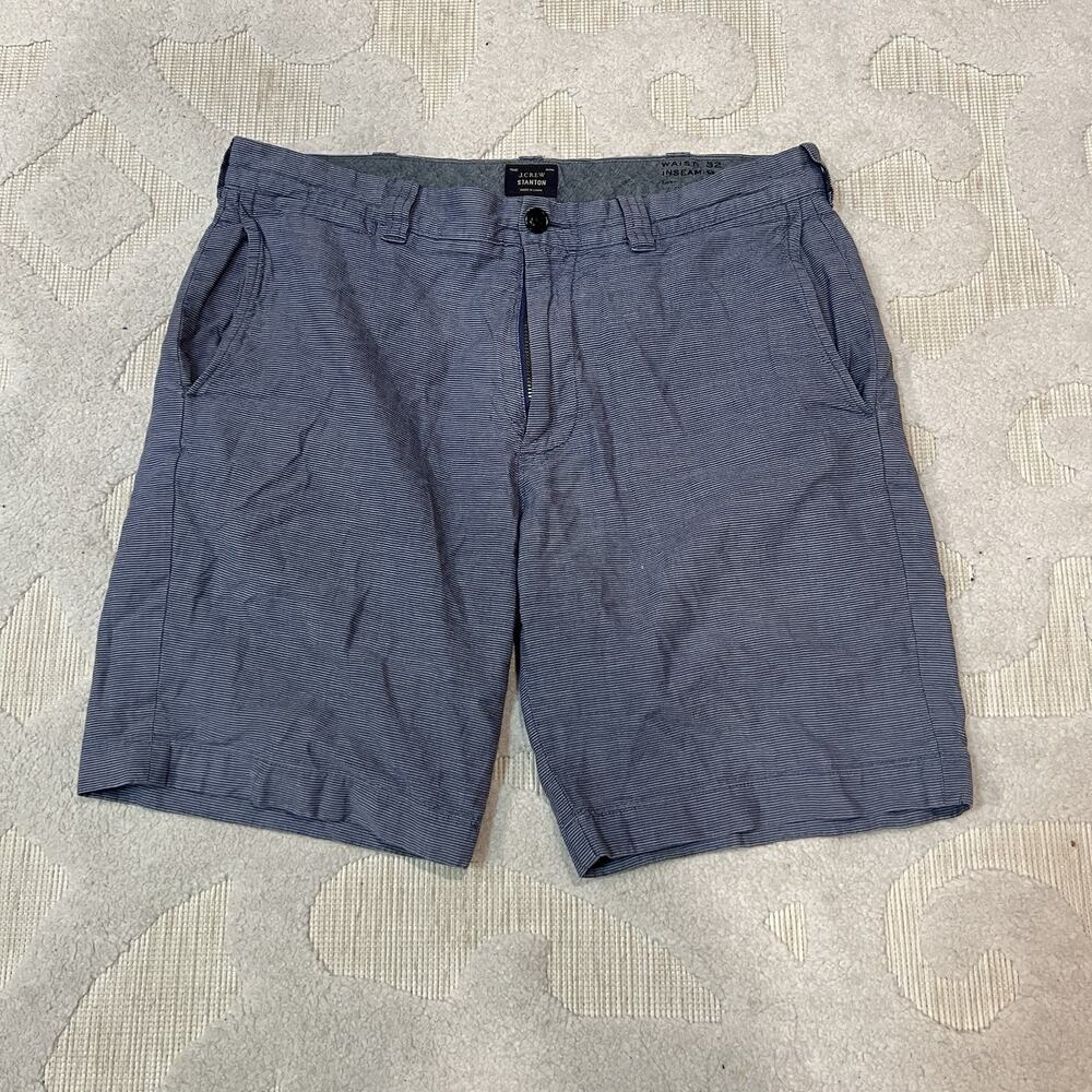 J. Crew Baird McNutt Navy Blue Irish Linen Stanton Chino Shorts Men's Size 32